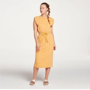 Calia Womens XS Extended Shoulder Midi Dress Glowing‎ Umber